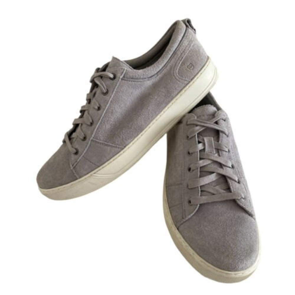 Andrew Marc Gray Suede Sneakers Low Top Lace Up Casual Shoes Mens 11.5